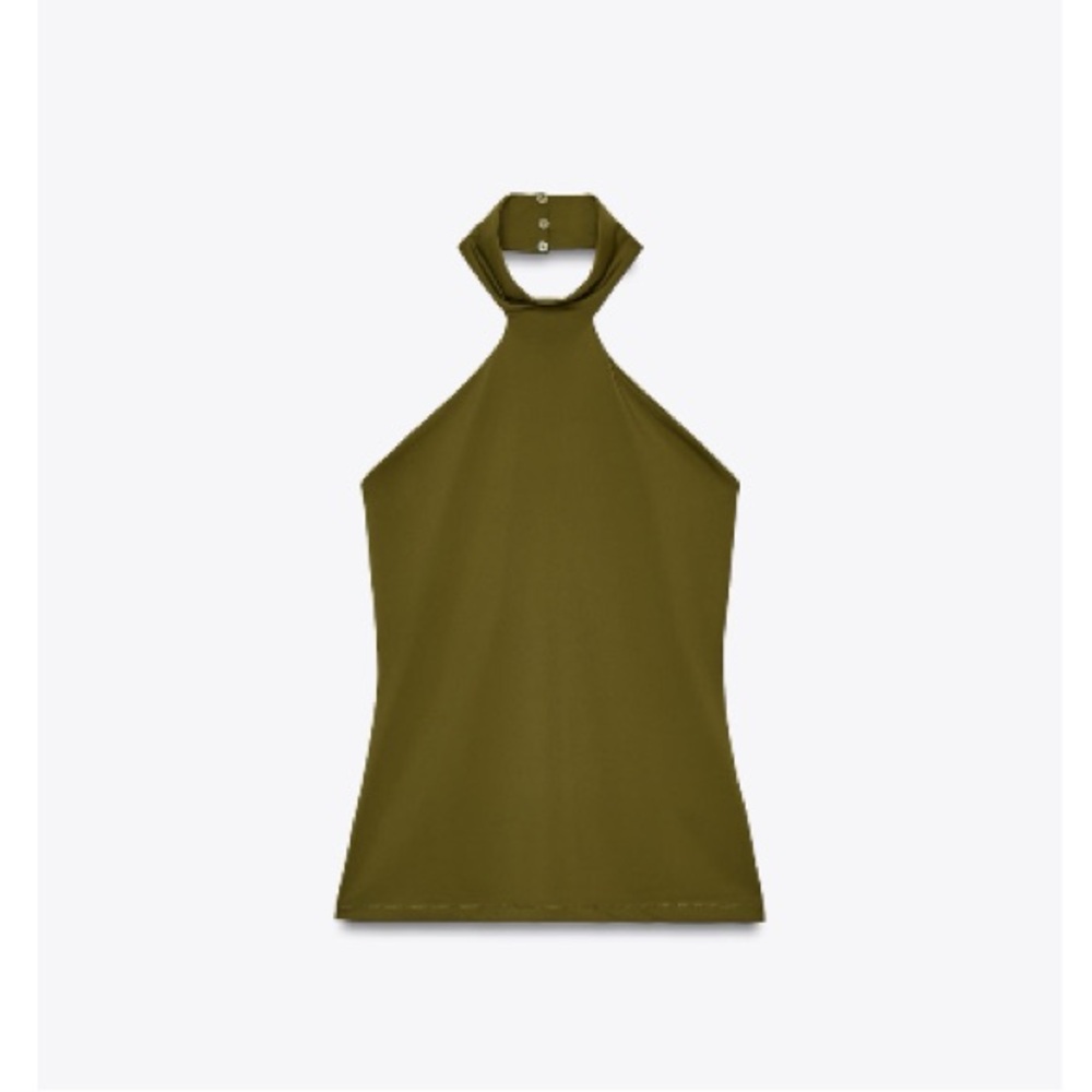 Zara Olive Halter Top